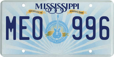 MS license plate MEO996