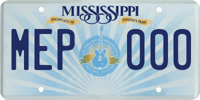 MS license plate MEP000