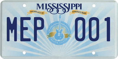MS license plate MEP001