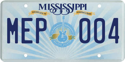 MS license plate MEP004
