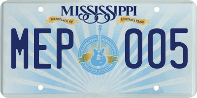 MS license plate MEP005