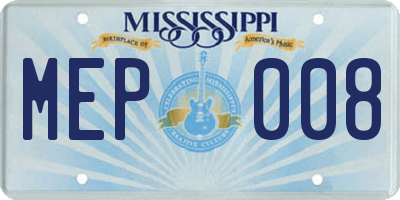 MS license plate MEP008