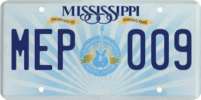 MS license plate MEP009