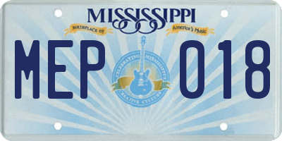 MS license plate MEP018