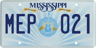 MS license plate MEP021