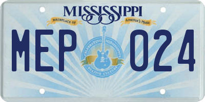 MS license plate MEP024