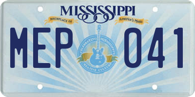 MS license plate MEP041