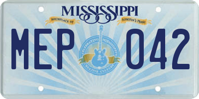 MS license plate MEP042