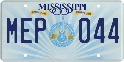 MS license plate MEP044