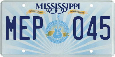 MS license plate MEP045