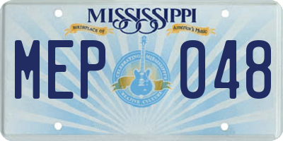 MS license plate MEP048
