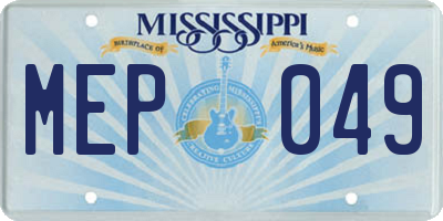 MS license plate MEP049