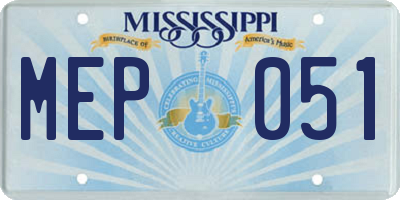 MS license plate MEP051