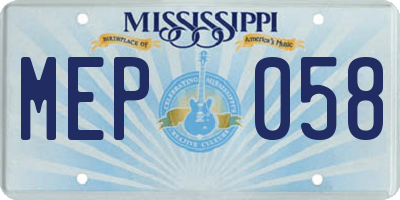 MS license plate MEP058