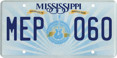 MS license plate MEP060