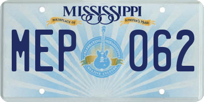 MS license plate MEP062
