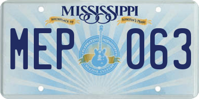 MS license plate MEP063