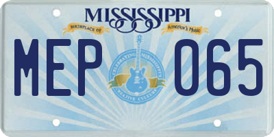 MS license plate MEP065