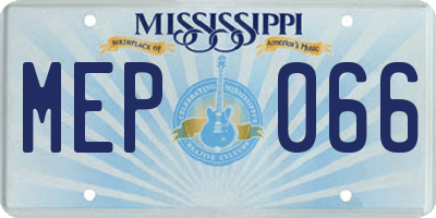 MS license plate MEP066