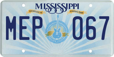 MS license plate MEP067