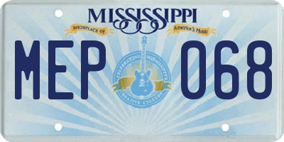 MS license plate MEP068