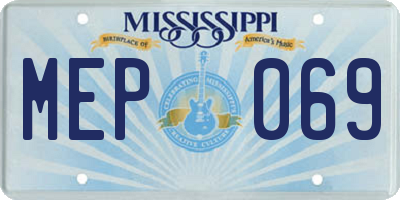 MS license plate MEP069