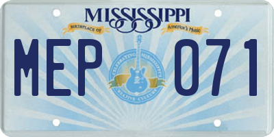 MS license plate MEP071