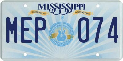MS license plate MEP074