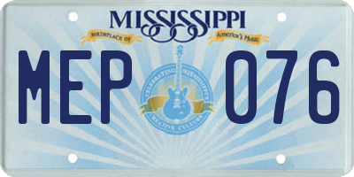 MS license plate MEP076