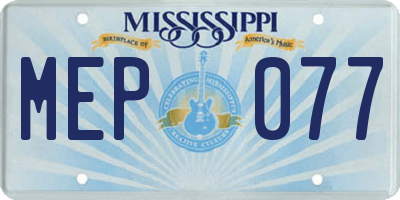 MS license plate MEP077