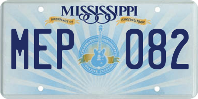 MS license plate MEP082