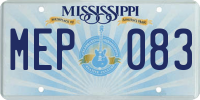 MS license plate MEP083