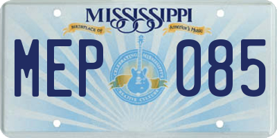 MS license plate MEP085