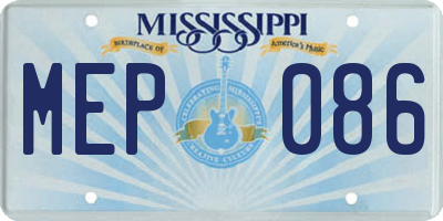 MS license plate MEP086