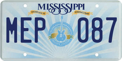 MS license plate MEP087