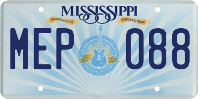 MS license plate MEP088