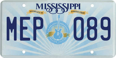 MS license plate MEP089