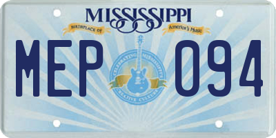 MS license plate MEP094