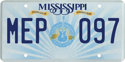 MS license plate MEP097