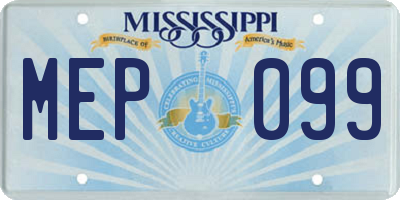 MS license plate MEP099