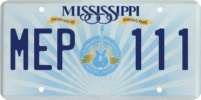 MS license plate MEP111