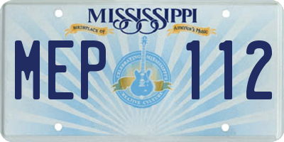 MS license plate MEP112