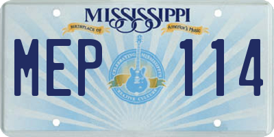 MS license plate MEP114