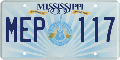 MS license plate MEP117