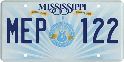 MS license plate MEP122