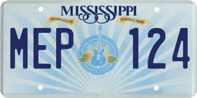 MS license plate MEP124