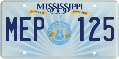 MS license plate MEP125