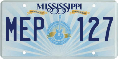 MS license plate MEP127
