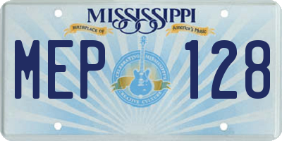 MS license plate MEP128
