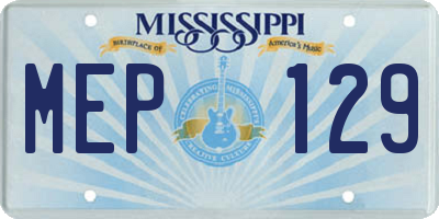 MS license plate MEP129